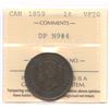 Image 1 : 1859 One Cent - Double Punch #4