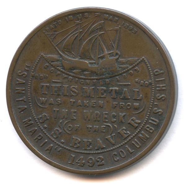 Lr. 1581b — S.S. Beaver. 1893. Bronze.