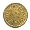Image 1 : Lr. 988 — Gass’ Tea Store, Halifax. 1882. Gilt Brass.