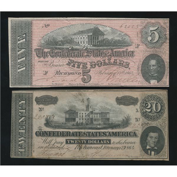 Confederate States of America, Pair, February 17th, 1864