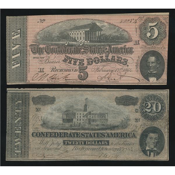 Confederate States of America, Pair, February 17th, 1864