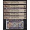 Image 1 : Bank of Canada $10, 1971 - Set Low Serial #94-98