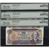 Image 2 : Bank of Canada $10, 1971 - Set Low Serial #533-535
