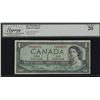 Image 1 : Bank of Canada $1, 1954 - Low Serial #570