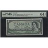 Image 1 : Bank of Canada $1, 1954 - Devil's Face Replacement