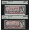 Image 1 : Bank of Canada $1000, 1954 - Consecutive Pair