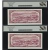 Image 2 : Bank of Canada $1000, 1954 - Consecutive Pair
