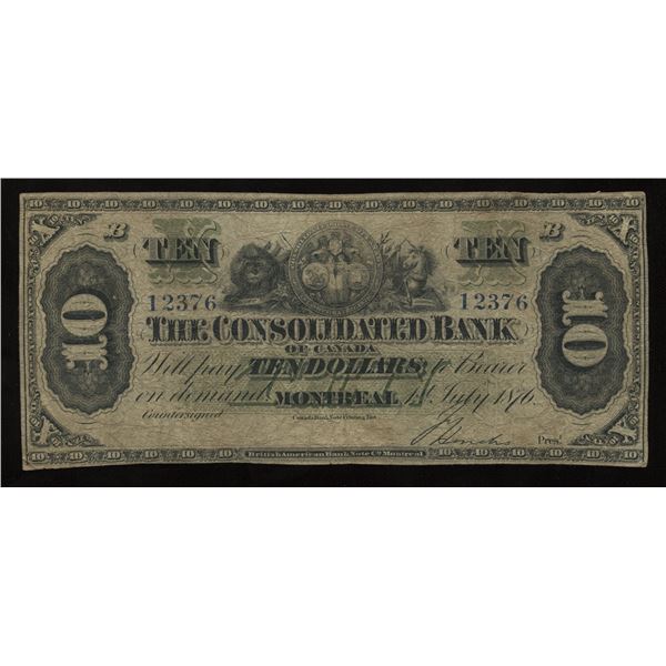Consolidated Bank 10 1876 Consolidated Bank 10 1876