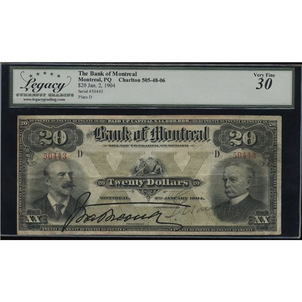 Bank of Montreal $20, 1904