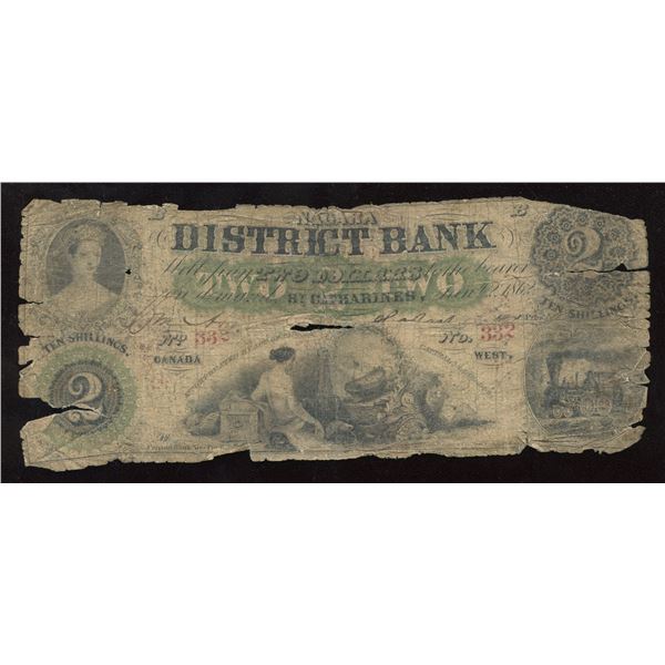 Niagara District Bank $2, 1862