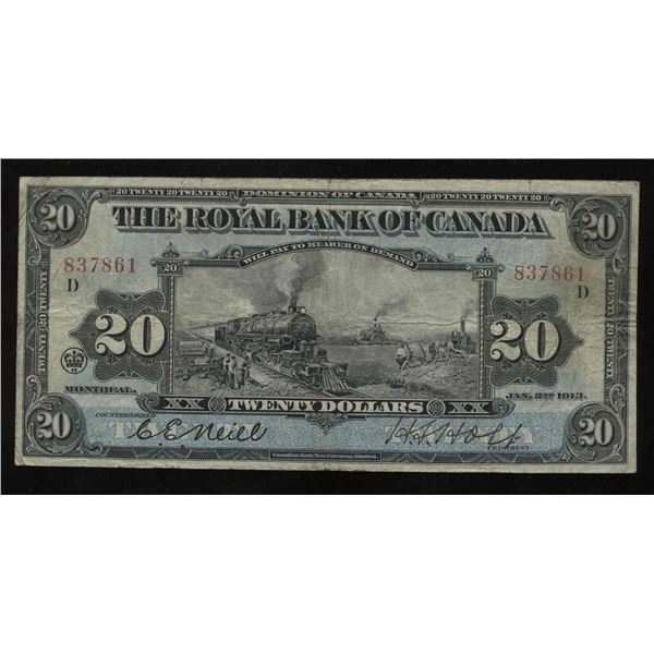 Royal Bank of Canada $20, 1913