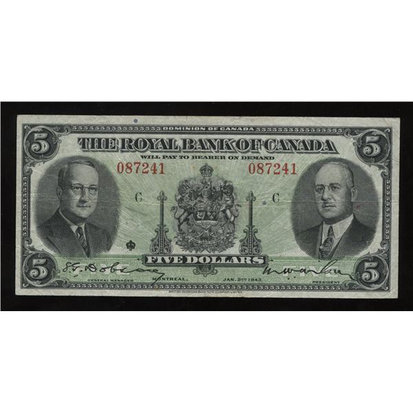 Royal Bank of Canada $5, 1943