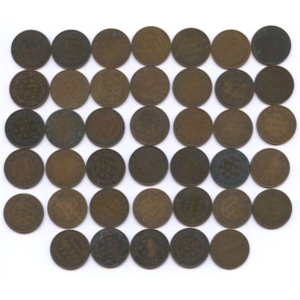 Edward VII Large Cents - Lot of 40