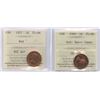 Image 1 : 1957 & 1960 ICCS Graded One Cents