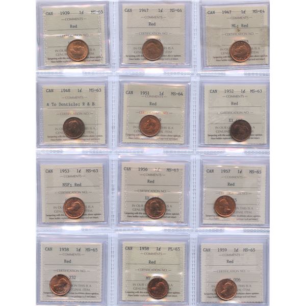 One Cent - Lot of 27 Graded Coins