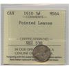 Image 1 : 1910 Five Cents - Pointed Leaves