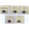 Image 1 : Five Cents - ICCS Graded Lot of 5