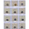 Image 1 : Five Cents - Lot of 13 ICCS Graded Coins