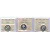 Image 1 : 1955, 1965 & 1967 Twenty-Five Cents - ICCS Graded Trio