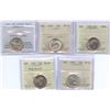Image 1 : Twenty-Five Cents - Lot of 5 Graded Coins