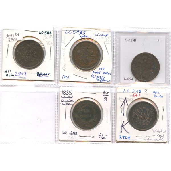 Lower Canada Token Lot of 5