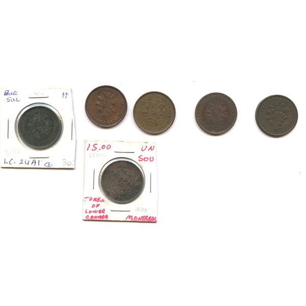 Lower Canada Token Lot of 6
