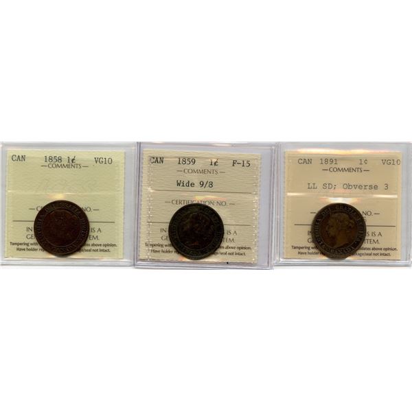 Large Cent Lot - ICCS Group of 3