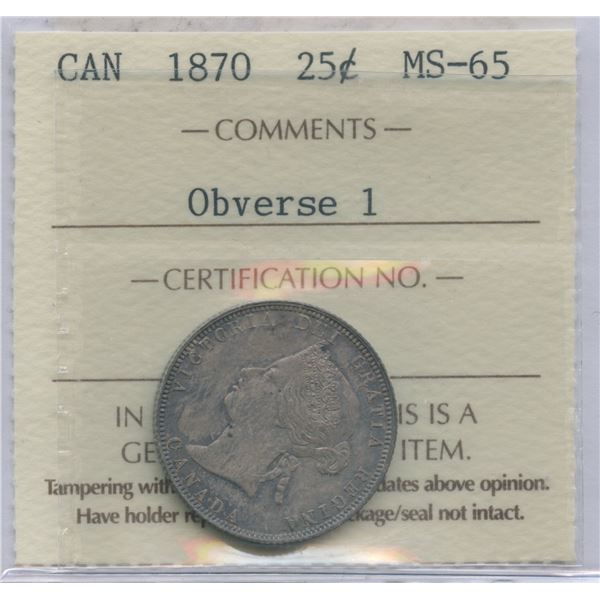 1870 Twenty-Five Cents
