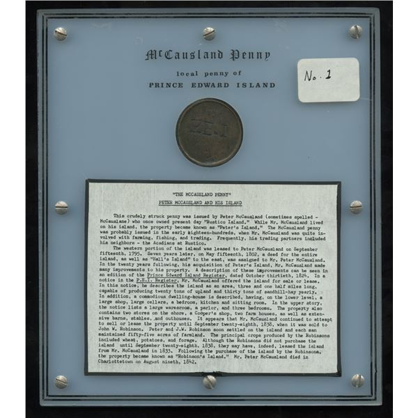 P.E.I McCausland Penny Token