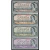 Image 2 : Bank of Canada $1 - $100, 1954 - Identical Devil's Face Serial Numbered Set