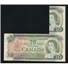 Image 1 : Bank of Canada $20, 1969 - Fold-over Cutting Error