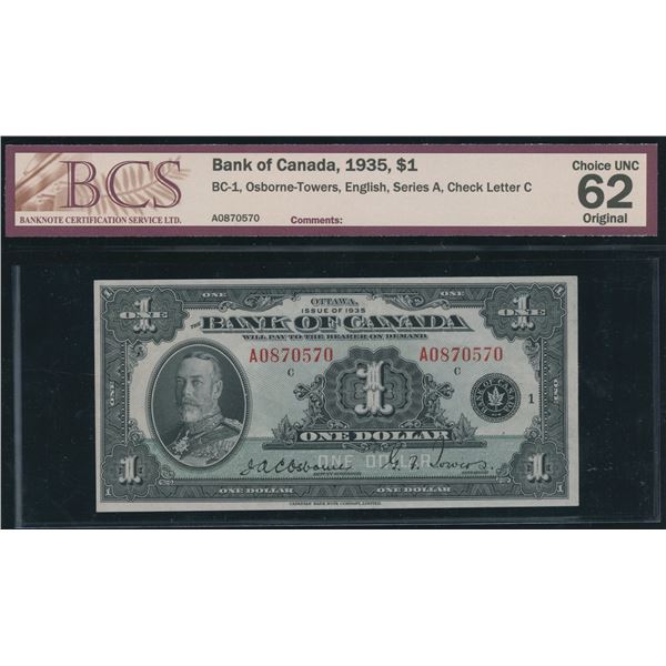 Bank of Canada $1, 1935