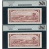 Image 2 : Bank of Canada $2, 1954 - Replacement Consecutive Pair