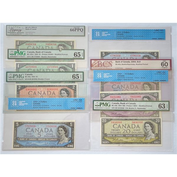 1954 Bank of Canada Graded Collection