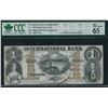 Image 1 : International Bank $1, 1858