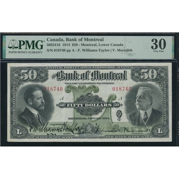 Bank of Montreal $50, 1914