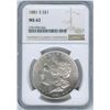 Image 1 : 1881 S USA Morgan Silver Dollar