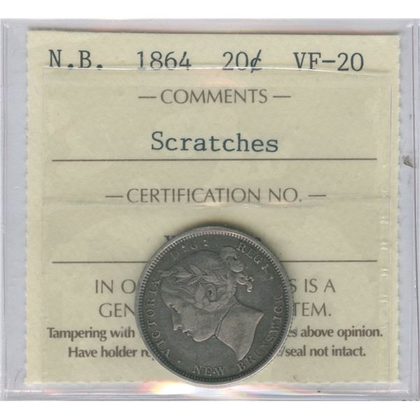 1864 New Brunswick Twenty Cents