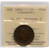 Image 1 : 1891 One Cent - Small Leaves, Small Date