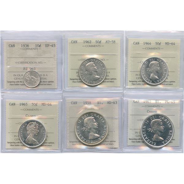 Canadian Coin Collection Sheets ICCS Graded Canadian Coin Collection