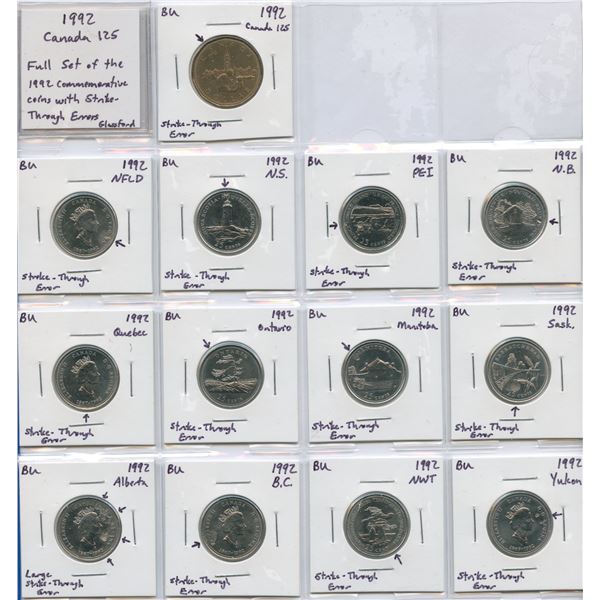 Canada 25c 1992 Comm. Set Error