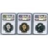 Image 2 : 2002 Silver Dollars - Proof , Gold Plated & BU