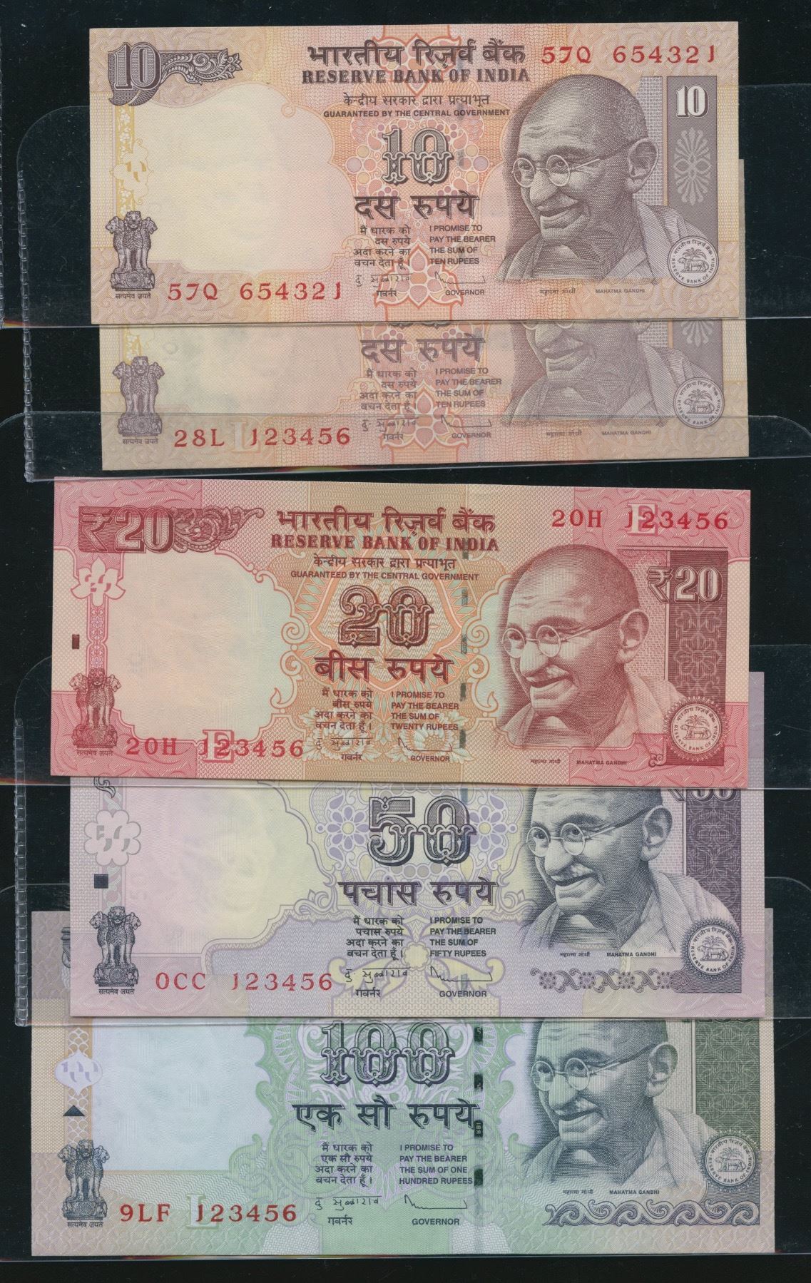 Ladder Note Reserve Bank of India - Lot of 5 Ladder Notes