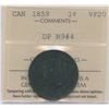 Image 1 : 1859 One Cent Double Punched