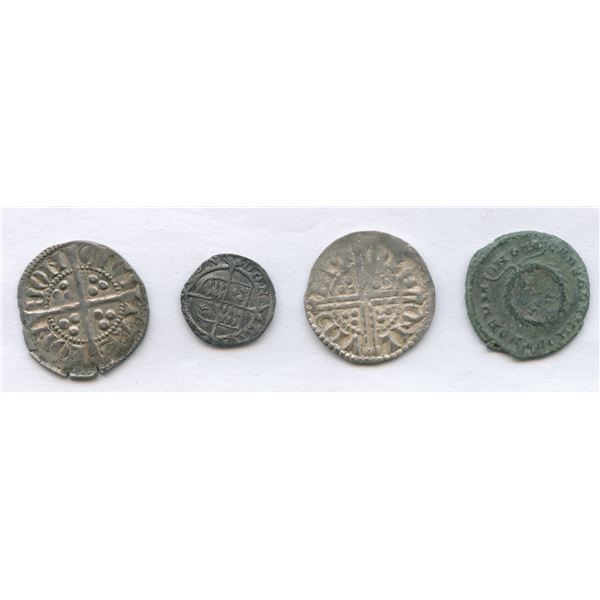 Constatine & Three British Monarch Coins