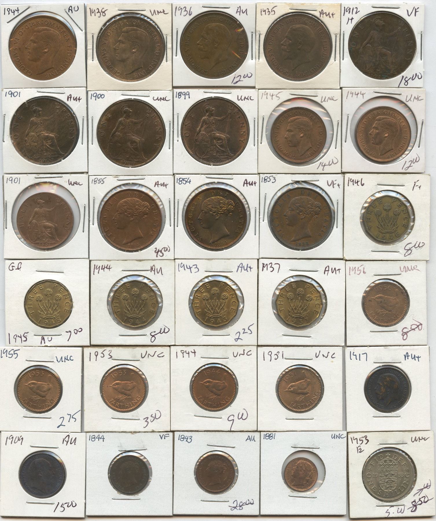 Good Condition Coin Examples Great Britain - Lot of 38 Better Condition Coins