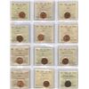 Image 1 : 1937 - 1967 One Cents - ICCS Graded Lot of 12