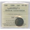 Image 1 : 1886 Ten Cents - Large Knobbed 6, Obverse 4.