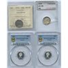 Image 1 : Canadian Ten Cents - Lot of 4 Graded Coins