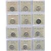 Image 1 : 1906 - 1953 Twenty-Five Cents - ICCS Graded Lot of 12